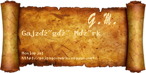 Gajzágó Márk névjegykártya